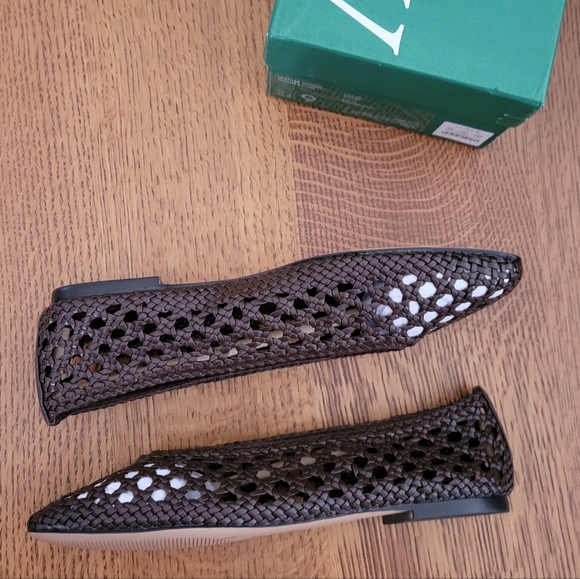 J. Crew Leather Woven Quinn Ballet Flat - Rich Hickory - Picture 7 of 11